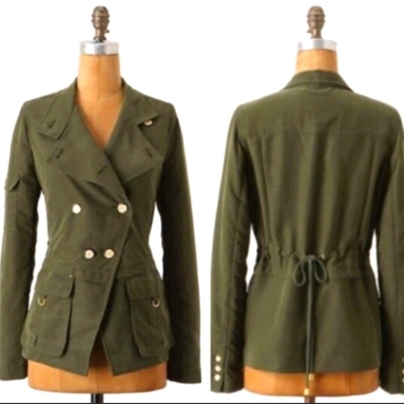 Anthropologie Jackets & Blazers - Anthropologie Daughters of Liberation Olive Green Slackened Army Jacket 4